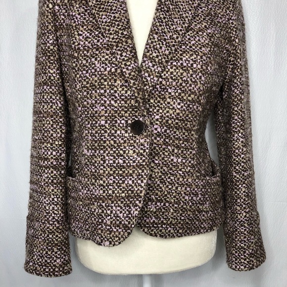 Grace Dane Lewis Petite Brown/Pink Boucle Jacket - Picture 2 of 8
